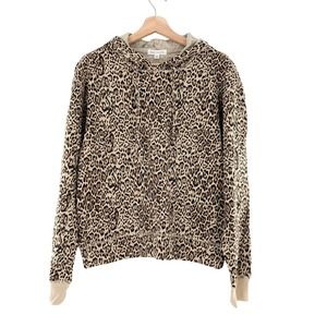 Socialite Nordstrom Leopard Print Hoodie Sweatshirt Drawstring